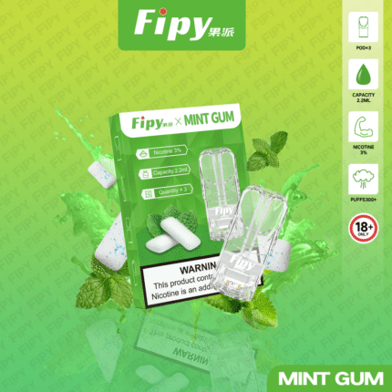 FIPY 果派煙彈口香糖薄荷口味,高孔隙率陶瓷導油技術